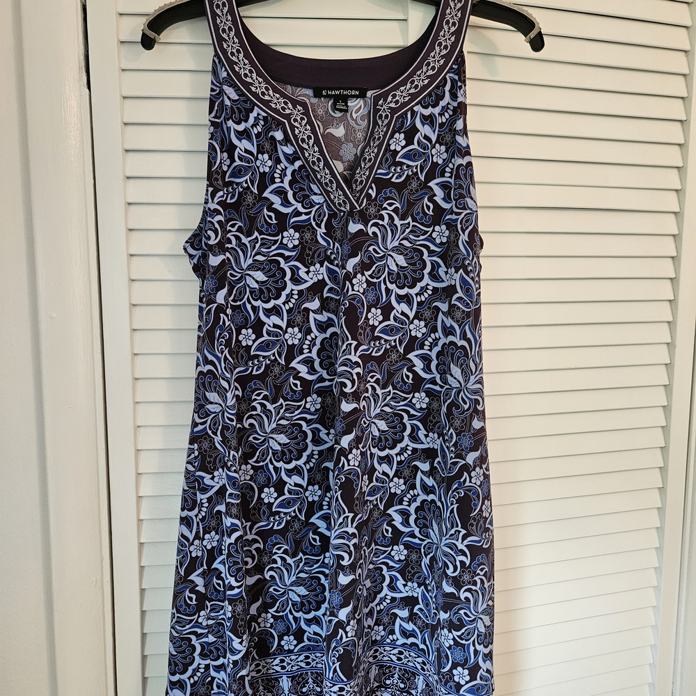 41 Hawthorn Purple and Blue Patterned Blouse